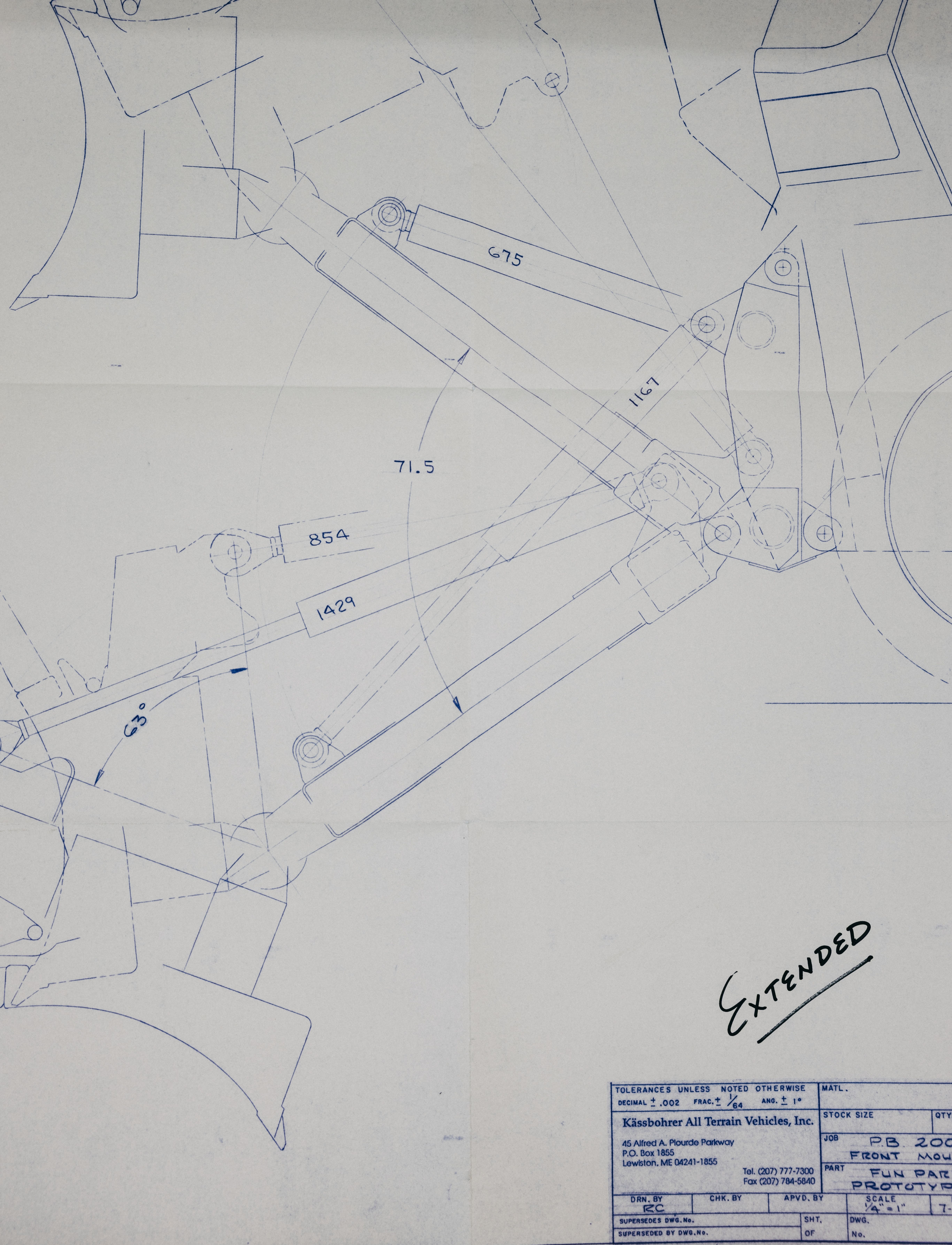 ParkPro Blade Drawing The original engineering drawing of the ParkPro blade.