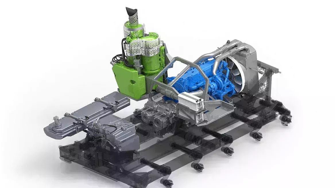 Der kompakte Motor des PistenBully 600 Polar Park.