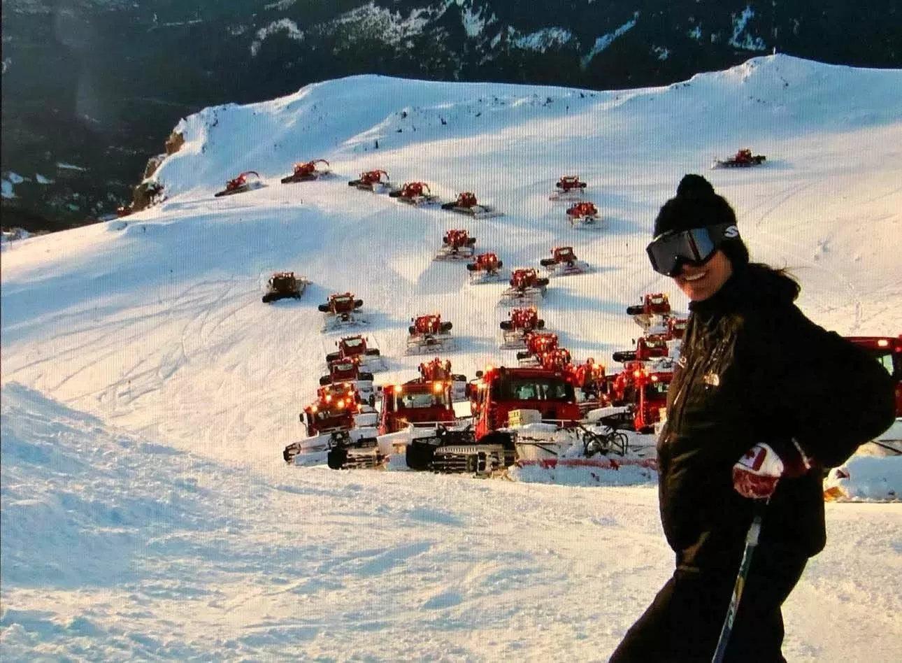Tracy Eln with a PistenBully fleet at Whistler Blackcomb